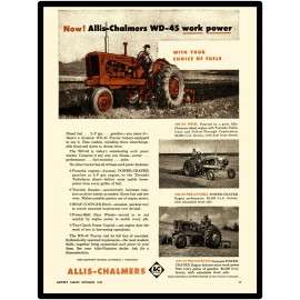 Allis Chalmers Tractors New Metal Sign: Model WD-45 Featured: Diesel, LP, Gas