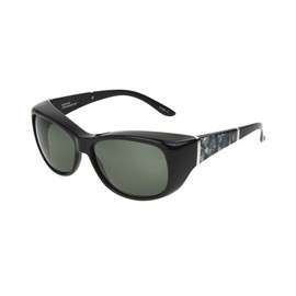 Dioptics Women's Haven Morgan Pearl Fits Over Sunglasses Polarized Rectangular, Black, 60 mm