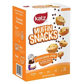 Katz Gluten Free Chocolate Chip Muffin Snacks | Dairy Free, Nut Free, Soy Free, Gluten Free | Kosher (3 Packs, 6 Ounce Each)