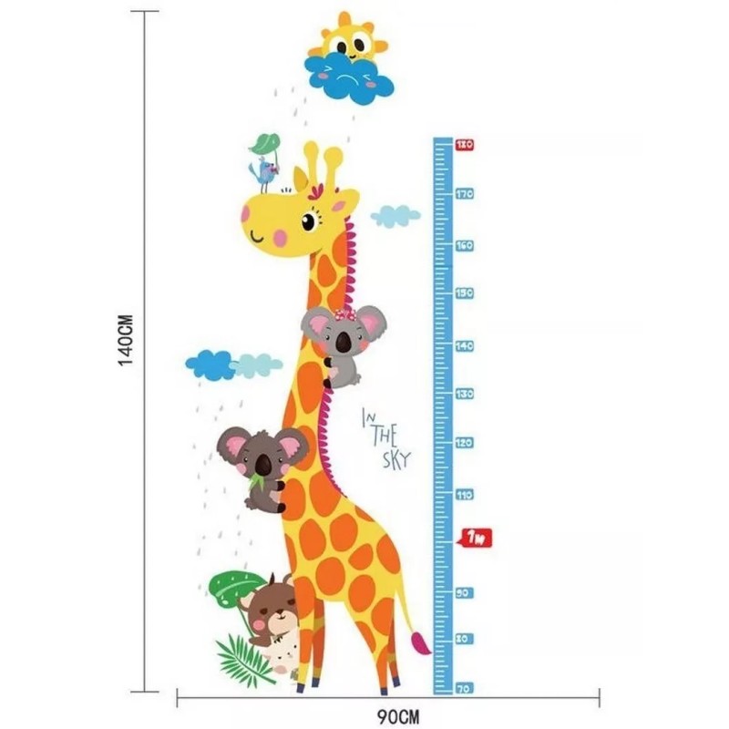 DaraBaby Vinil Infantil Estatura Jirafa Con Regla De Crecimiento012