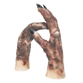 SIQITECHNO Horror Zombie Gloves Realistic Mummy Costume Gloves Scary Moster Skeleton Claw Gloves Fancy Dress Party Cosplay