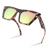 FEISEDY Sunglasses Womens Trendy, Vintage Square Cat Eye Sun Glasses,