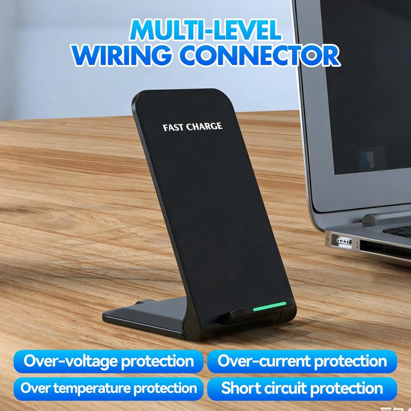 Wireless Charger, 15W Fast Wireless Phone Charger Stand with Dual