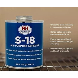 RH Products S-18 All-Purpose Adhesive, 8 oz. can - RH .FREE SHIPPING!!!! BEST SELLER!!!!
