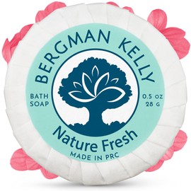 BERGMAN KELLY Hotel Soap Bars (Nature Fresh, 0.5 oz, 100 PK), Travel Size Luxury Bulk Amenities Bar Soap, Mini Individually Wrapped Round Soap, Small Toiletries for Airbnb, Motel, Guest Bathroom