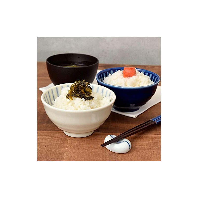 ih-007-01 Tableware East Rice Bowl, Blue Tokusa, Japanese Tableware, Blue