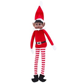 Toyland® Elves Behavin Badly 12 Inch Brown Elf Soft Toy with Long Legs, Soft Body & Vinyl Head - Elves Around The World - Christmas Novelty Toys
