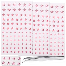 3 Sheets Self Adhesive Face Gems Stickers, Hair Gems Face Jewels Eye Jewels Rhinestones Festival Essentials Rave Accessories Rhinestone Stickers, Eye, Makeup for Kids, Women(02. Pink)