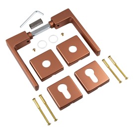 Juva Door Handle Room Door Handle Set Aluminium 1 Piece Door Handle Square Door Handle Set Room Door PZ Cylinder Push 1317 Antique Bronze Copper Matt Door Fittings Vintage for Interior Doors