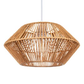 Chic Designer Super Environmentally Friendly Natural Brown Strengthened Paper String Easy Fit Light Shade | 40w Maximum | 32cm x 16cm by Happy Homewares