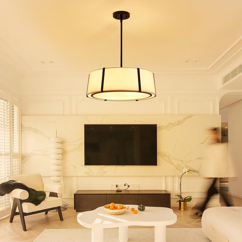 Shrine Lighting Drum Pendant Light, Modern Style, Drum Chandeliers for