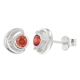 Acalee Damen Ohrringe 925 Silber Ohrstecker Zirkonia Rot zauberhafter Ohrschmuck für Frauen, elegante Geschenkidee, AC8888-07