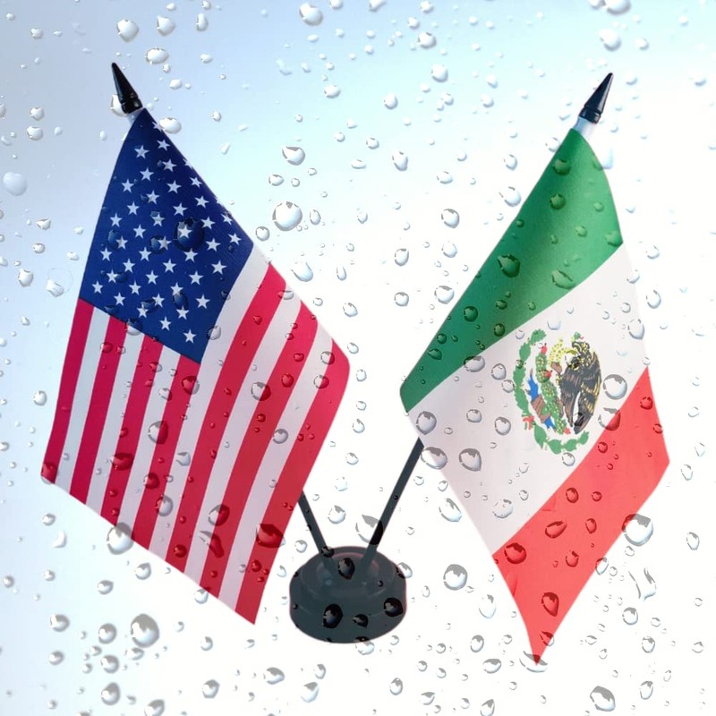 US American & Mexico Friendship Table Flag, American & Mexico