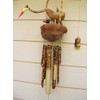 Bamboo Wind Chimes Bobbing Bird Mommy with 2 Chicks in Nest