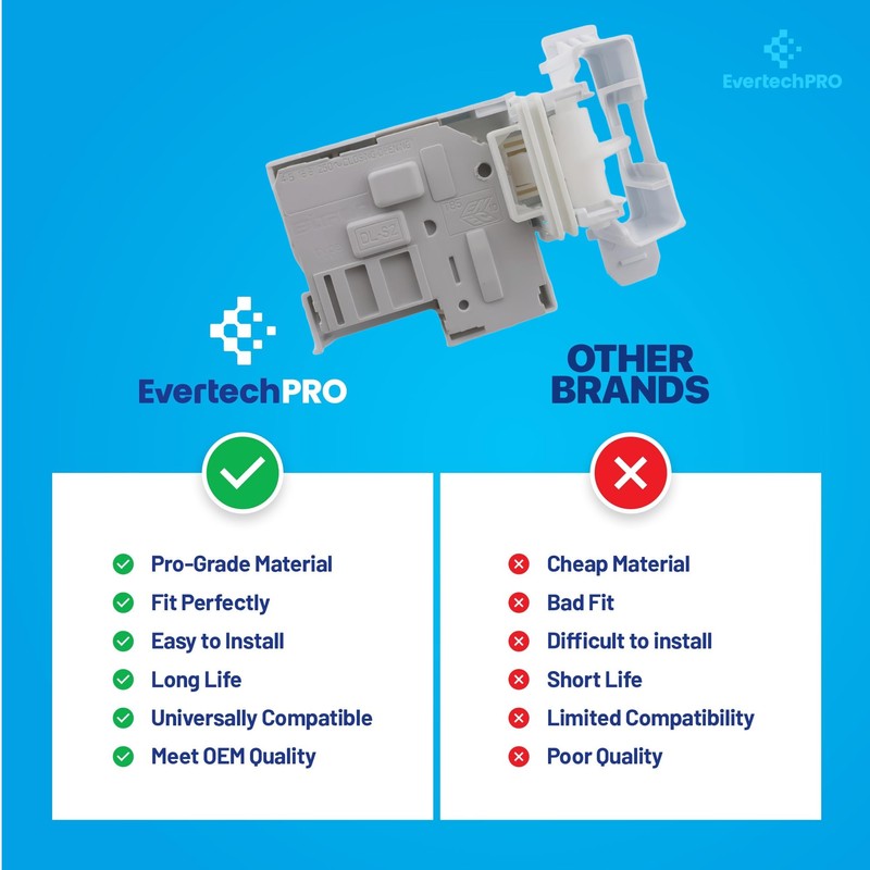 EVERTECHPRO 137353302 Washer Lid Lock & Switch Assembly OEM‑Grade Replacement