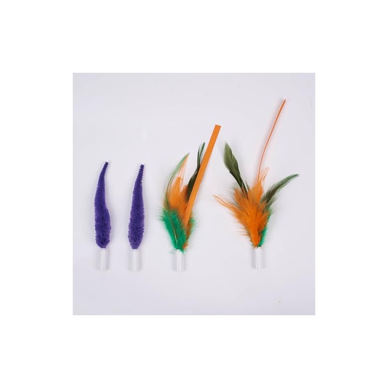 Chtoocy Cat Toy Feather Attachments Replacements - 4PCS Feather Replacements