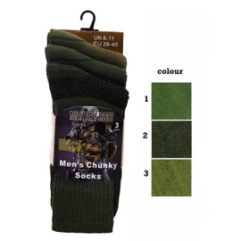 ZRWASKA® Mens Chunky Socks Military Army Combat Patrol Thermal Sock Hiking Walking Hunting Boots Work warm Thick Size UK 6-11 (3 Pairs Pack)