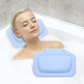 Bath Pillow Bath Spa Pillow Bath Pillow with Non-Slip Suction Cups, 4D Air Mesh Technology and Bath Accessories Men and Women, Comfortable Support Function for Head, Shoulder, Neck