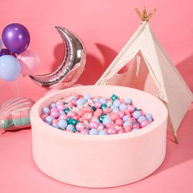 Heopeis Ball Pit Balls Stars and Hearts 100 200 500 1000 Plastic Balls for Toddlers Phthalate Free BPA Free Crush Proof Balls in Reusable Play Toys for Kids with Storage Bag Indoor Outdoor