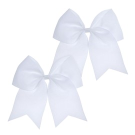 ASTER Pack of 2 Large Bow Hair Bow Women's Cheerleading Bows Bulk Big Hair Bows Giant Cheerleading Bows 8 Inch Toddlers Girls Cheerleading Ponytail Holder Teen Hair Ribbons Team Gifts