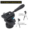 Asixxsix Tripod Fluid Head, 360° Panorama Aluminum Alloy Video Tripod