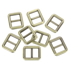 sourcing map Slide Buckle, 8Pcs 1 1/2" - Zinc Alloy Slider Tri-glide Buttons, Rectangle Belt Keeper Slider for Purse Leathercraft Bag Webbing Strap adjuster (Bronze)