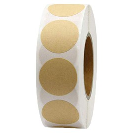500PCS Kraft Circle Stickers Dot Stickers, 1.5 Inch Round Blank Garage Sale Price Stickers Kraft Coding Tag Labels Brown Natural Envelope Seals for Home Classroom Jam Canning Jar Labels (Brown)
