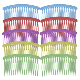10 Pcs Colorful Plastic Side Hair Combs for Women, 16 Teeth Side Hair Clips Decorative Slide Hairs Barrette Clips Hairs Accessories for Bangs, Twists, French Updo, Wedding, Party, DIY Crafts