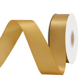 BVIEAKD Old Gold Satin Ribbon 1-1/2" X 50 Yards Solid Color Double Faced Ribbons Perfect for Crafts Wedding Decor Bow Making Arts Sewing and More