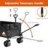 Collapsible Wagon Cart with Wheels Foldable - Folding Utility Heavy