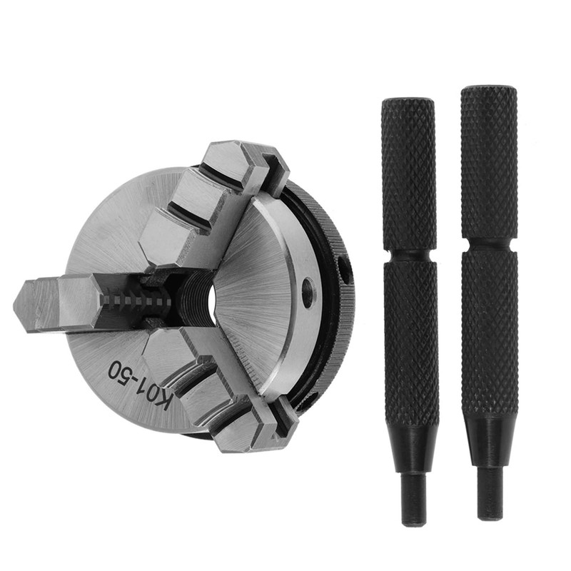 K01-50 2 Lathe Chucks Mini 3 Jaws Self-Centering Hand Lathe