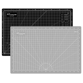 Headley Tools 18"x12" Thickened Self Healing Cutting Mat, Durable Rotary Cutting Mat Double Sided Gridded 5-Ply A3 Cutting Board for Sewing Craft Hobby Project, Grey/Black