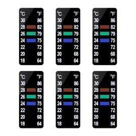 AQUANEAT 6 PCS Aquarium Thermometer Strips, Fish Tank Thermometer Sticker, Terrarium Water Temperature Test (1.58" x 0.67")