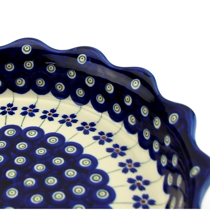 Polish Pottery Quiche/Scalloped Pie Dish From Zaklady Ceramiczne Boleslawiec #1765-166a
