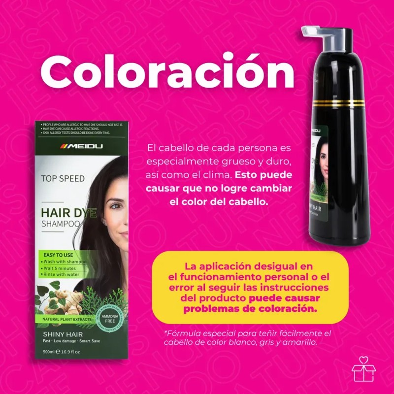 Shampoo Tinte Instantáneo Cubre Canas Natural Jengibre 500ml