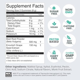 humanN SuperBeets Heart Gummies - Beet Gummy with Heart-Healthy Energy Support, Grape Seed Extract & Beetroot Powder, Sugar Free - Pomegranate Berry Flavor, 120 Count