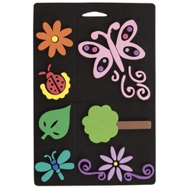 Craft Planet 7-Piece Foam Stamp Set Flowers and Bugs, Multi-Colour