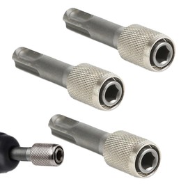 IKOPFLN Pack of 3 SDS Plus Adapter, Drill Chuck Adapter, 6.35 mm (1/4 Inch) Drill Holder, Silver Hex Shank Bit Holder, Bit Holder, SDS Adapter for Normal Drill Chuck for Earth Drill, Home Decoration