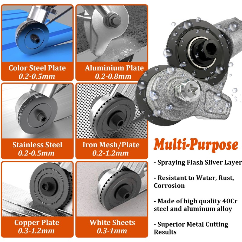 Upgraded Electric Drill Plate Cutter, Metal Nibbler Drill Attachment with