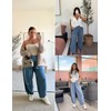 Xiaoxuemeng Womens Baggy Wide Leg Pants Casual Elastic Waisted Palazzo