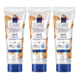 Avon Care Crema Para Manos Glicerina Y Almendras Kit 3pz