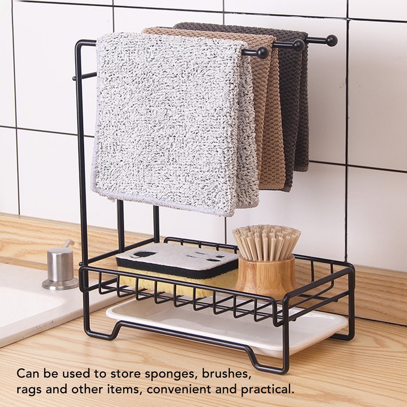 Dishcloth Drying Rack Sponge Holder Iron Draining Anti Slip Stable