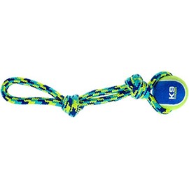 K9 Fitness by Zeus Rope Tug, 17-Inch with Tennis Ball, 3-Inch