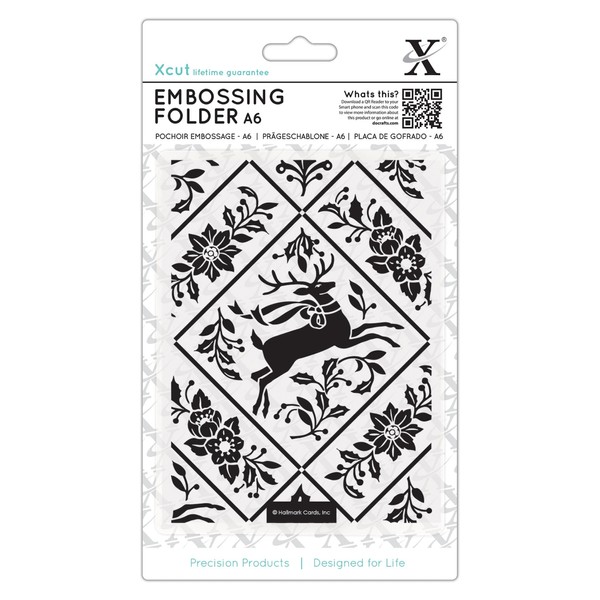 Xcut A6 Embossing Folder Stag and Ivy, Multicolour, One Size