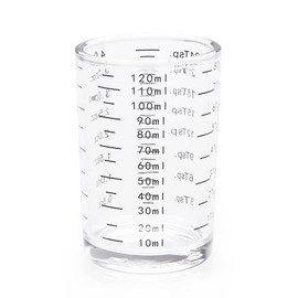 BCnmviku Measuring Cup Shot Glass 4 Ounce/120ML Liquid Heavy High Espresso Glass Cup Black Line (1, Black)