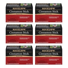 Bigelow - Té negro con canela, cafeína, 20 unidades (paquete de 6), 120 bolsas de té en total