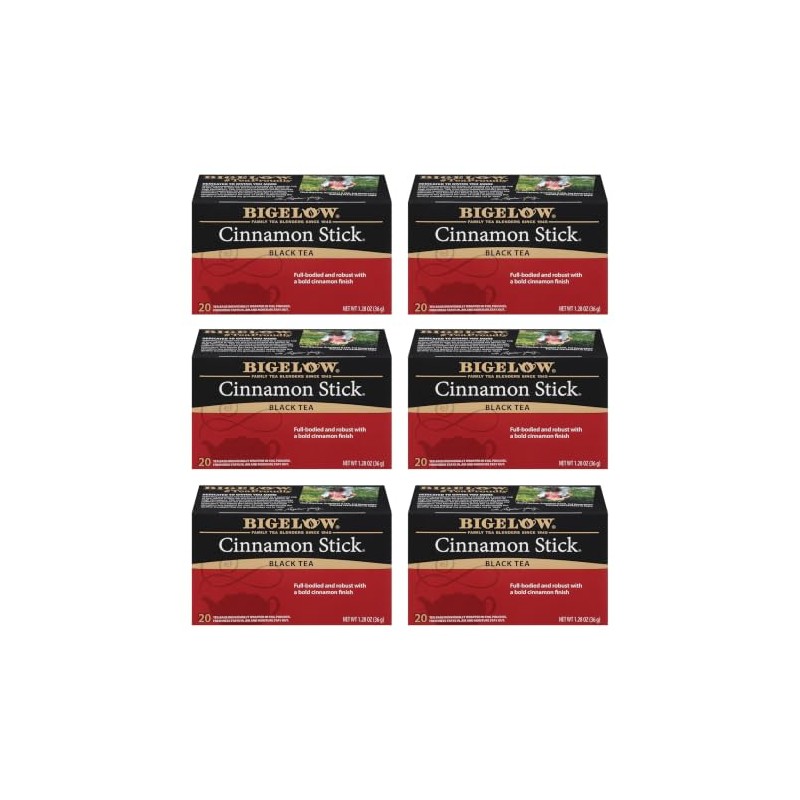 Bigelow - Té negro con canela, cafeína, 20 unidades (paquete