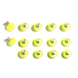 STUDIAMONDS Rubber Cleats for Football Boots - 14 Football Studs Standard Thread TPU Studs (Fluorescent Yellow), Fluorescent yellow