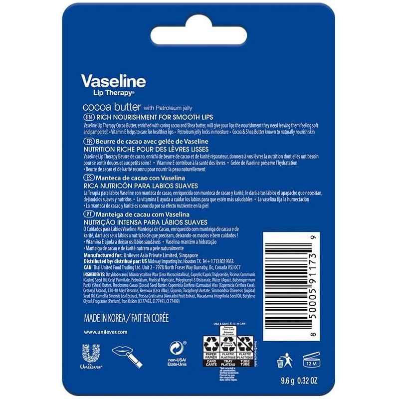 Vaseline Lip Therapy Stick with Petroleum Jelly - 2 Pack