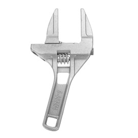 HARFINGTON Adjustable Plumbers Wrench 2.68" Large Opening Wide Jaw Short Shank Aluminium Alloy Bathroom Spanner Wrench for Bathroom and Plumbing Fixtures, Silver